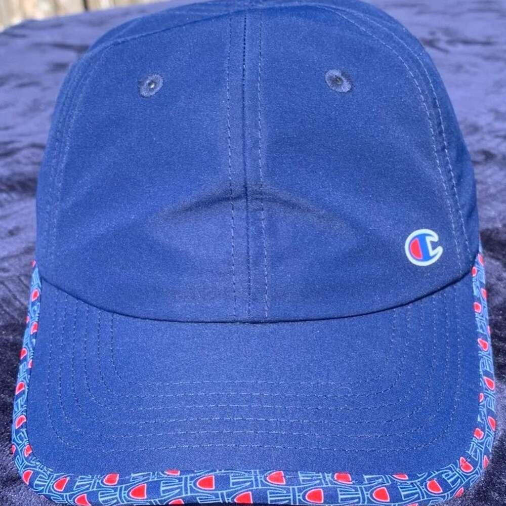 Womens Blue Champion Adjustable Baseball Hat Outdoor Cap Workout Hat